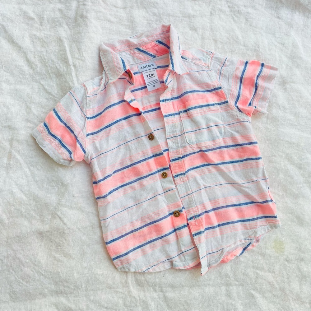 Linen summer button shirt for a baby boy